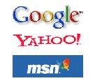 Google, Yahoo, Live searche engines